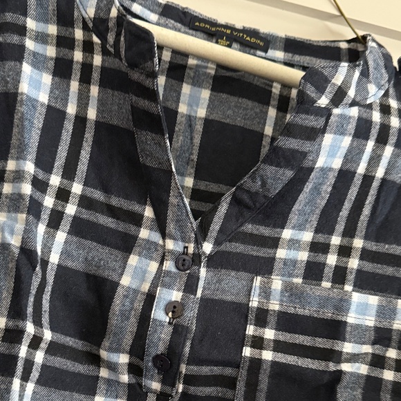 Adrienne Vittadini Women’s Flannel Shirt in Blue and Black - Picture 3 of 6